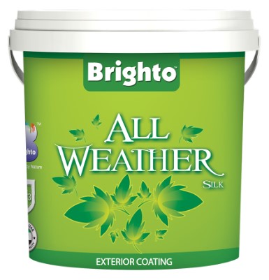Brighto All Weather Silk Exterior Emulsion – Premium Low Sheen Weatherproof Paint for Smooth Elegant Exterior Walls